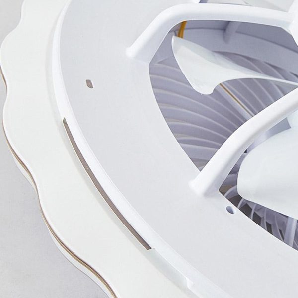 Goldish White Crown-Shaped Modern Bladeless Ceiling Fan with light and Remote - Image 7