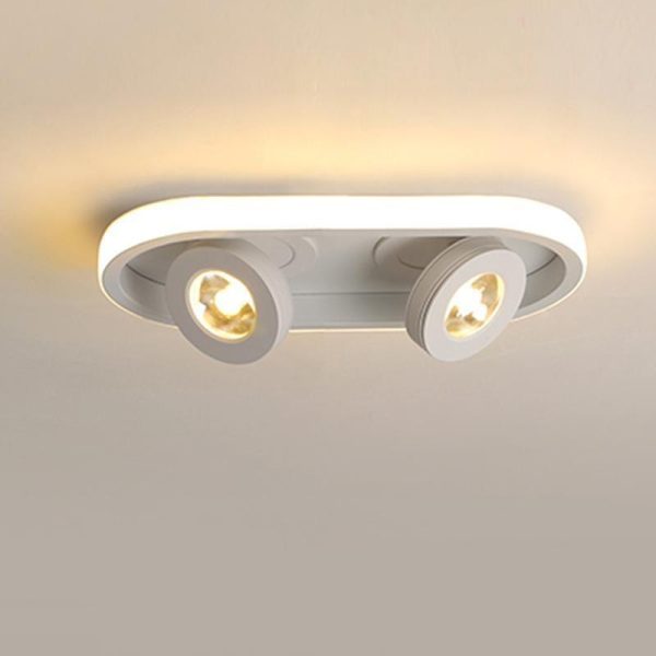 Rectangular Strip Flush Mount Kitchen Lighting Ceiling Light with Adjustable 2 Spotlight - Image 4
