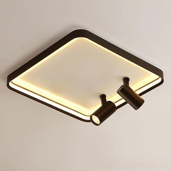 16'' Square Dimmable Flush Mount LED Lights with 2 Adjustable Spotlights Track Lights - Image 5