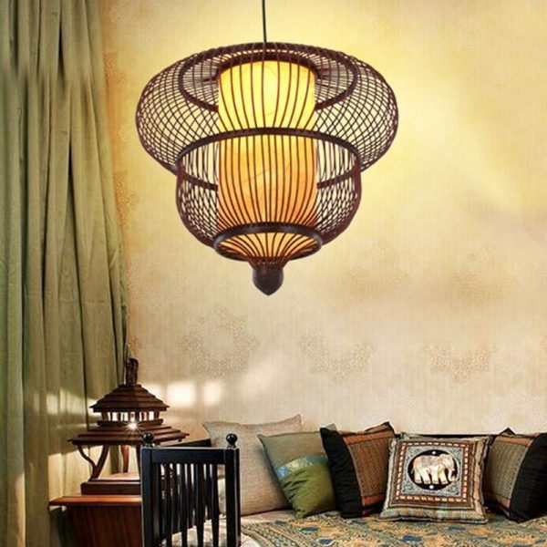 2-Tiers Bubble Dark Brown Moroccan Pendant Light with a Large Central Light - Image 3