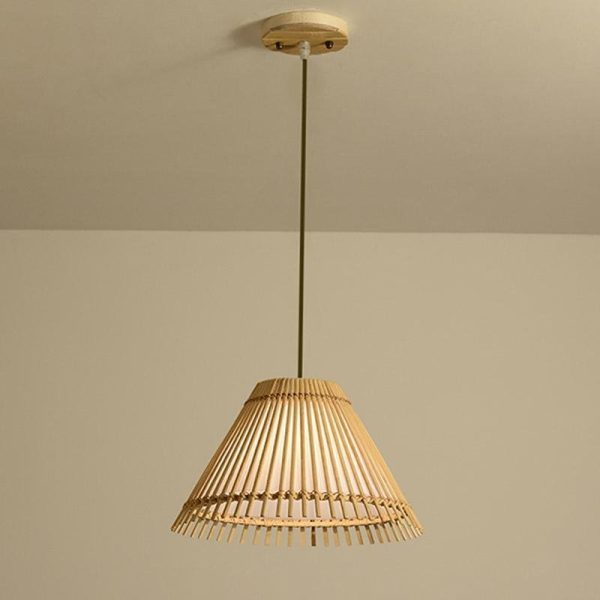 Decorative Long Pendant Light Bar Pendant Light With a Brisk Bamboo Shade - Image 4