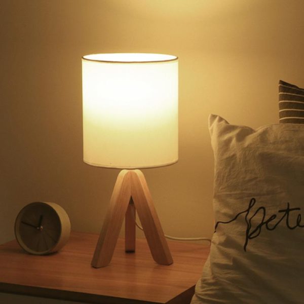 15 inch Wood Modern Tripod Table Lamp - Image 5