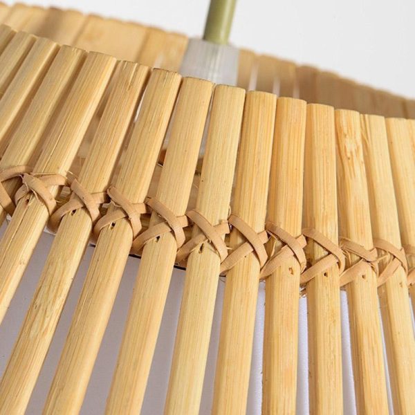 Decorative Long Pendant Light Bar Pendant Light With a Brisk Bamboo Shade - Image 7