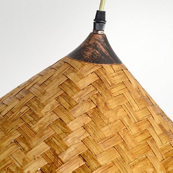 Caribbean Infused Bamboo Woven Pendant Light Burlywood Kitchen Lighting - Image 11