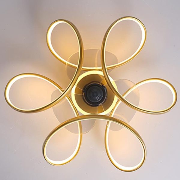 18" Flower Shaped Modern Ceiling Fans Light with Remote Chandelier with Fan - Image 12
