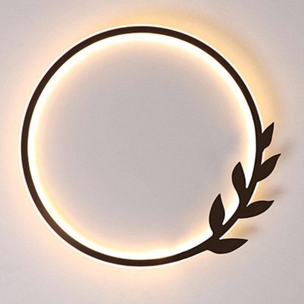 20'' Round Dimmable Black Flush Mount Ceiling Lights LED Lights with Leaf Shaped Edge - Image 3