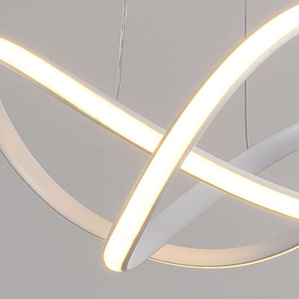 White Flush Mount Ceiling Light Cord Ribbon Adjustable Dimmable Light - Image 10
