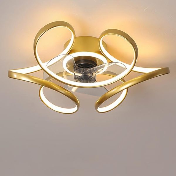 18" Flower Shaped Modern Ceiling Fans Light with Remote Chandelier with Fan - Image 13