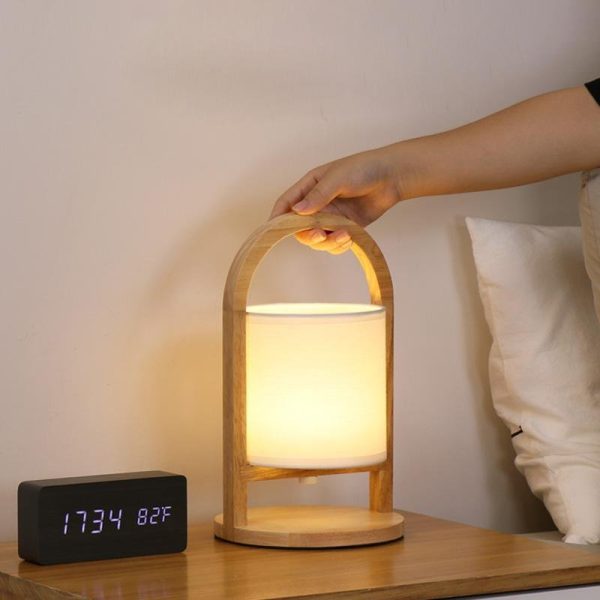 Battery Operated Wood Portable Accent Table Lamp - Image 6