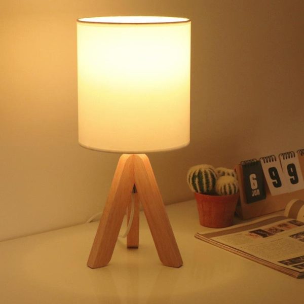 15 inch Wood Modern Tripod Table Lamp - Image 7