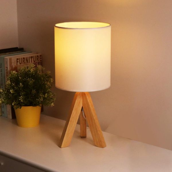 15 inch Wood Modern Tripod Table Lamp - Image 8