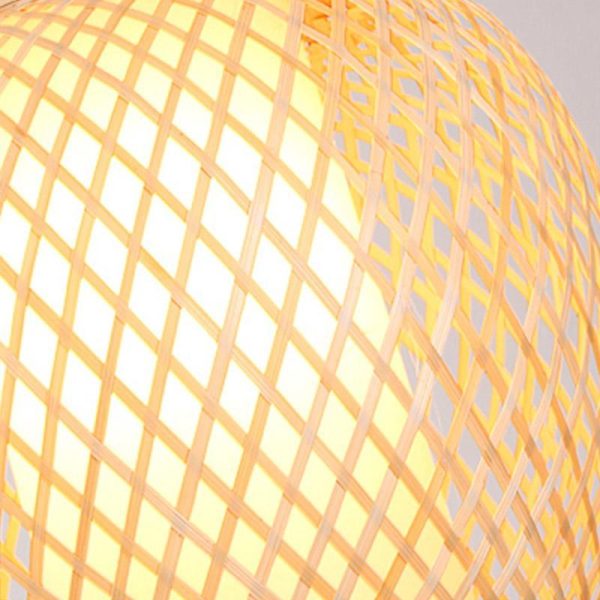 Farmhouse Dome Pendant Light Curvy Oval Bamboo Bedroom Pendant Light - Image 9