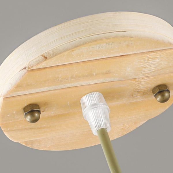 Farmhouse Burlywood Drum Light Pendant Large Framed Bamboo Pendant Lighting - Image 10