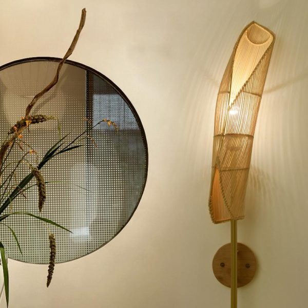 Freeform Organically Sourced Bamboo Wall Light - Image 2