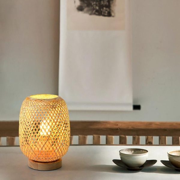 Japanese Rattan Table Lamps Natural Ambient Lighting Charm - Image 2