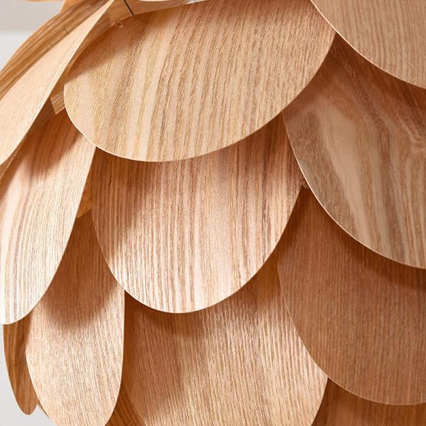 15'' Rustic Pineapple Shaped Wood Pendant Light - Image 11