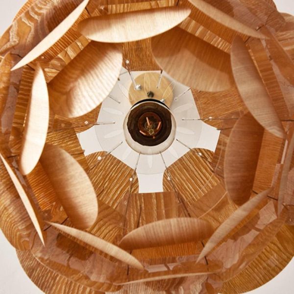 15'' Rustic Pineapple Shaped Wood Pendant Light - Image 12