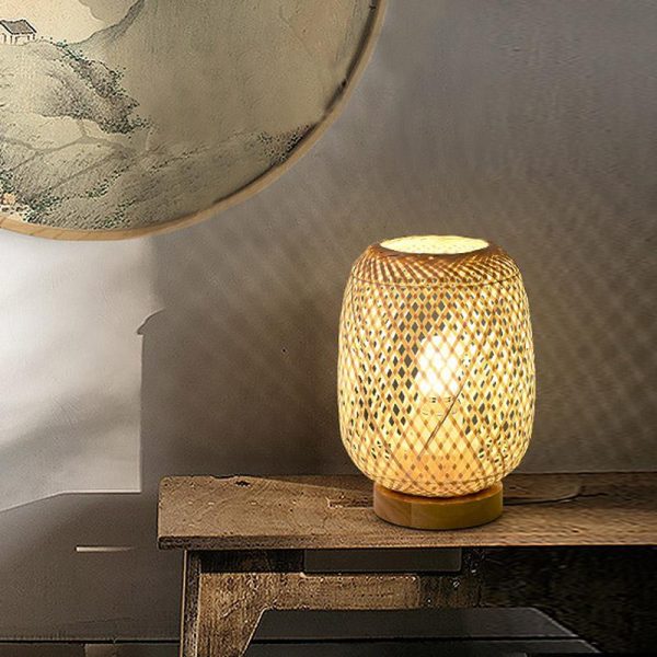 Japanese Rattan Table Lamps Natural Ambient Lighting Charm - Image 3