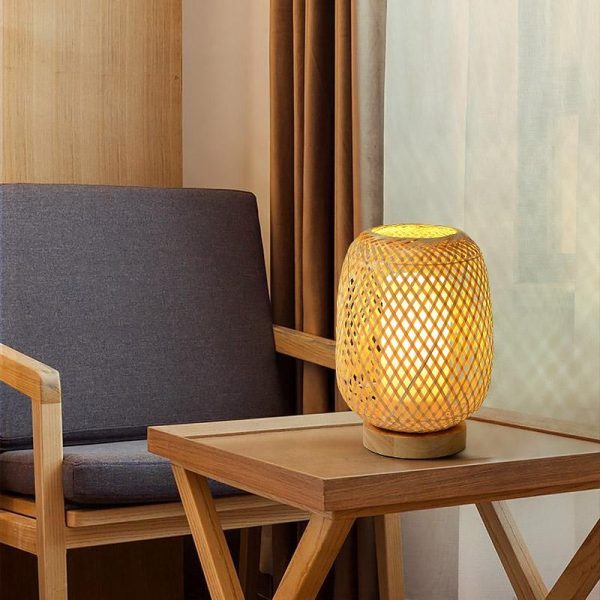 Japanese Rattan Table Lamps Natural Ambient Lighting Charm - Image 4