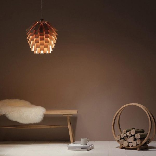 16'' Artistic Artichoke Wood Rustic Pendant Lighting Decorative Pendant Light - Image 2