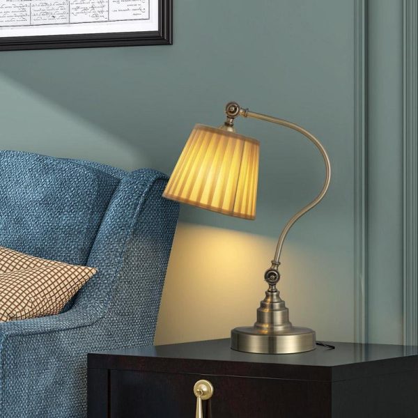 Industrial Empire-Style Metal Desk Lamp with Curved Arm and Adjustable Lighting - Image 5