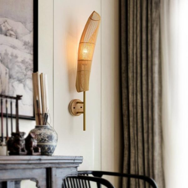 Freeform Organically Sourced Bamboo Wall Light - Image 4