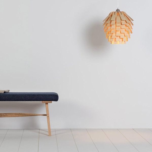 16'' Artistic Artichoke Wood Rustic Pendant Lighting Decorative Pendant Light - Image 3