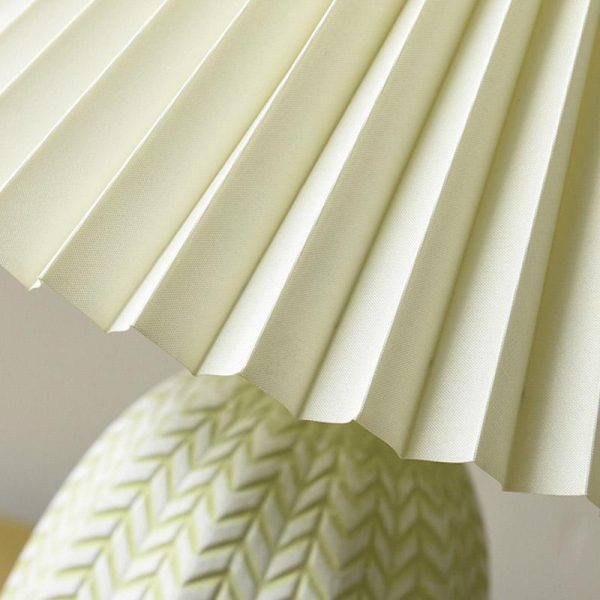 Vintage Tapered Pleated Linen Shade Ceramic 1-Light Table Lamp - Image 5