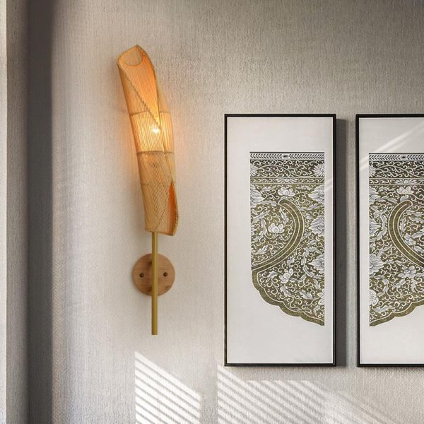 Freeform Organically Sourced Bamboo Wall Light - Image 5