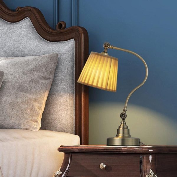 Industrial Empire-Style Metal Desk Lamp with Curved Arm and Adjustable Lighting - Image 6