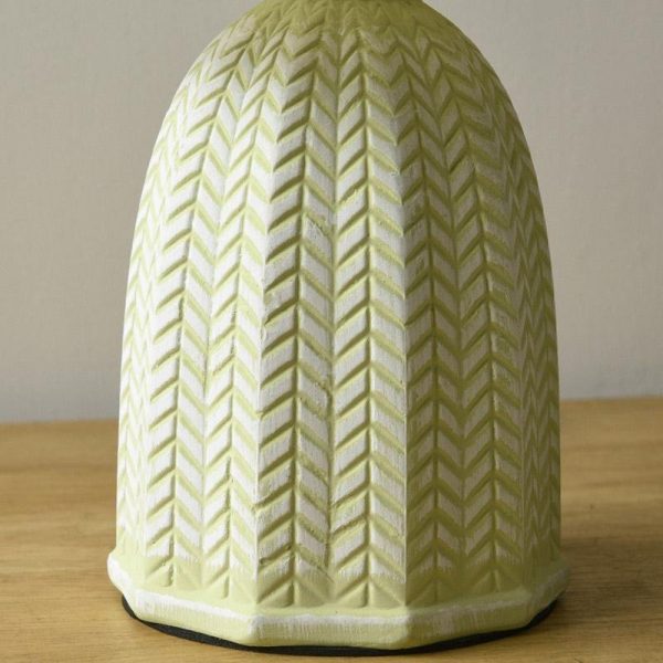 Vintage Tapered Pleated Linen Shade Ceramic 1-Light Table Lamp - Image 6
