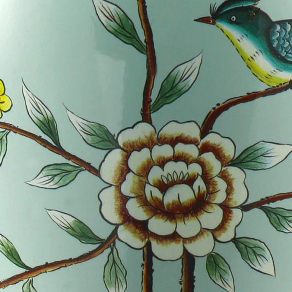 23 inch Oriental Vivid Branches and Birds Porcelain Table Lamp - Image 8