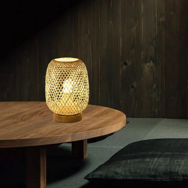 Japanese Rattan Table Lamps Natural Ambient Lighting Charm - Image 5