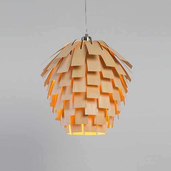 16'' Artistic Artichoke Wood Rustic Pendant Lighting Decorative Pendant Light - Image 6