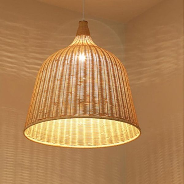 25'' Rustic Bell Shaped Rattan Pendant Light - Image 5