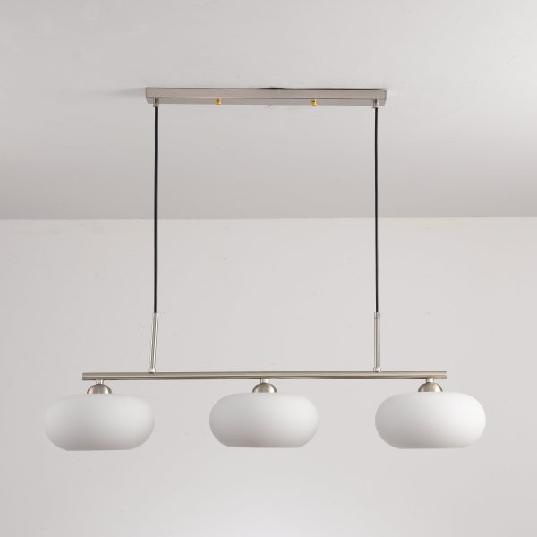 Light Luxury Persimmon Milk White Glass 3-Light Island Light Chandelier - Image 6