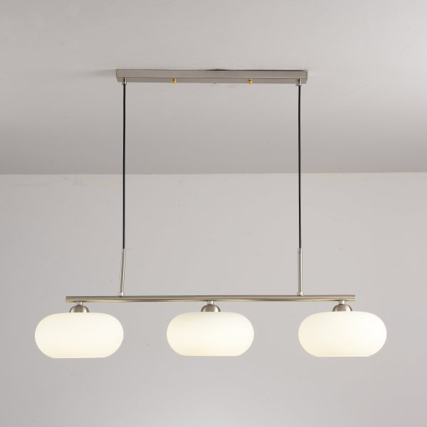 Light Luxury Persimmon Milk White Glass 3-Light Island Light Chandelier - Image 5