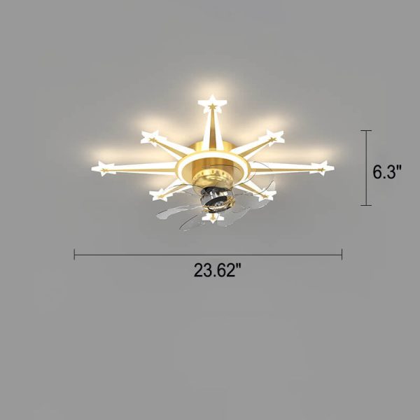 Childlike Creative Meteor Design LED Flush Mount Ceiling Fan Light - Image 4