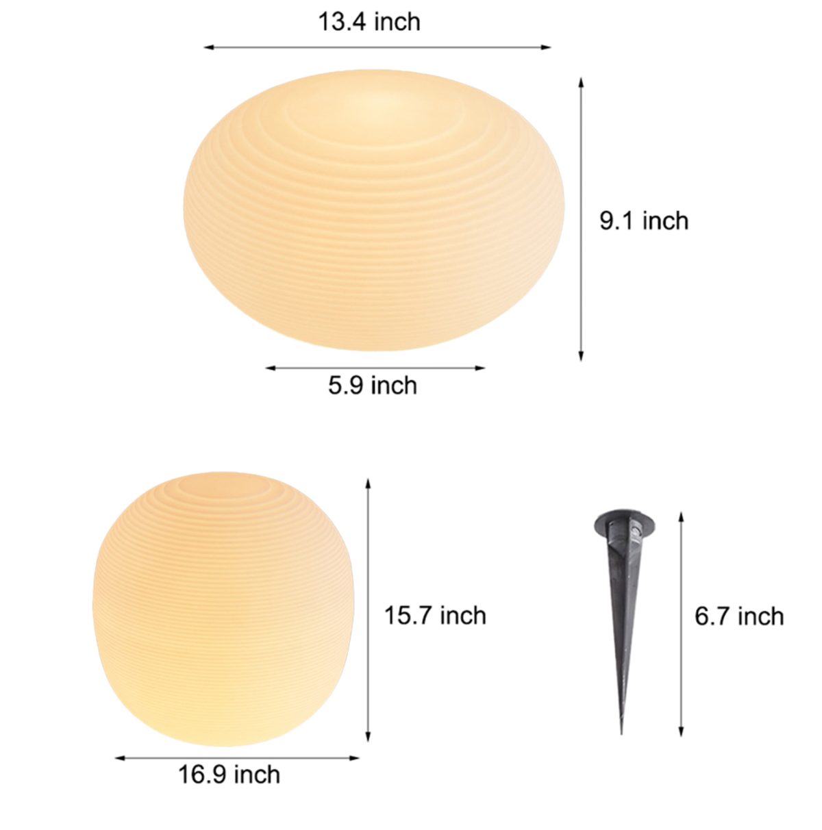 Modern Hardwired Outdoor Floor Lantern Warm LED Light in 13.4 inch & 15.7 inch Stylish for Garden - Image 4