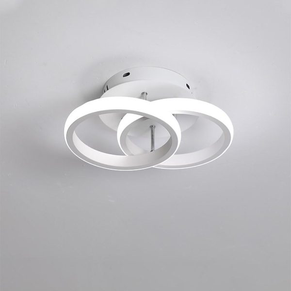 2 Circle Flush Mount Lighting Fixtures Metal LED Living Room Ceiling Lights - Image 3