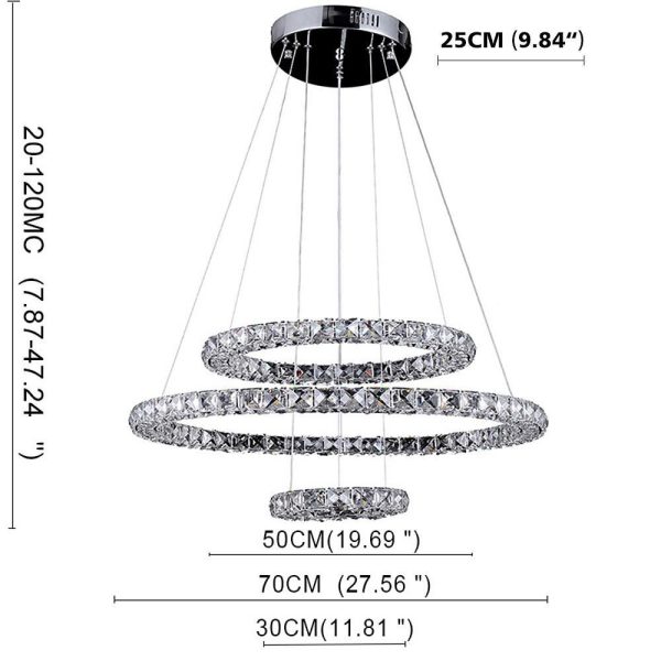 Luxury Crystal LED Chandelier 3-Tier Geometric or Stacked LED Pendant light - Image 16