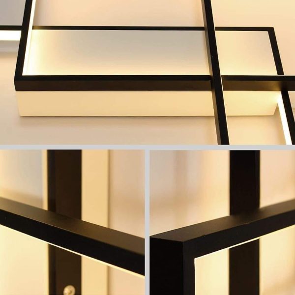 Rectangular Hybrid Modern Flush Mount Ceiling Light With 1 Central LED Light - Image 3