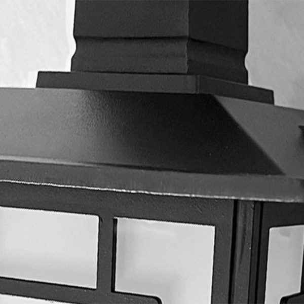 Traditional Chinese Waterproof Iron Aluminum Glass Cylinder Pergola 1-Light Semi-Flush Mount Ceiling Light Outdoor Light For Outdoor Patio - Image 12