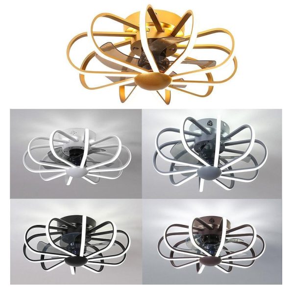 5 Blade Modern Ceiling Fans With Surrounding Exterior LED Lights - Image 7