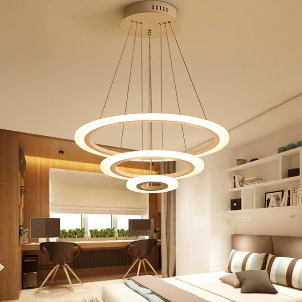 Adjustable 3 Circles LED Modern Pendant Lighting Chandelier - Image 10
