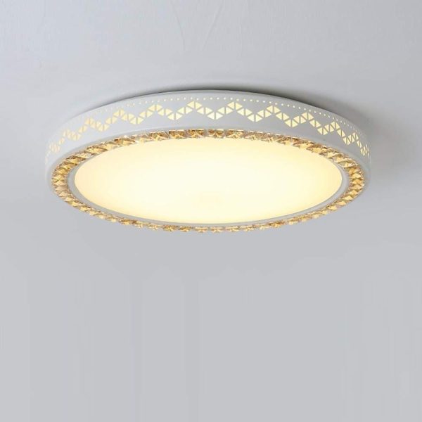 Circular Geometric Pattern LED White Modern Ceiling Light Flush Mount Lighting - Image 3