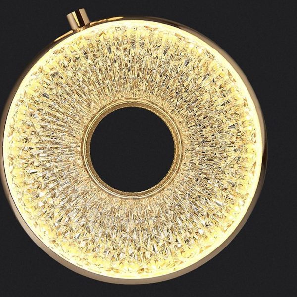 Circle Shaped Electroplated Acrylic Metal LED Modern Pendant Lighting - Image 8