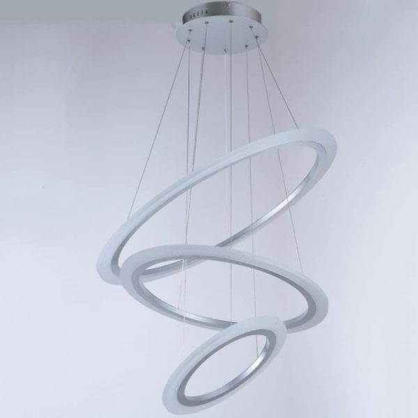 3-Ring Modern Mid Century Chandelier - Image 3