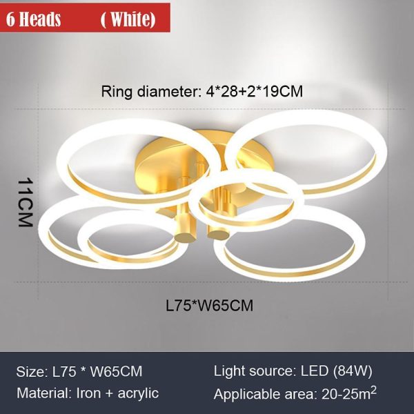 Circular Ring Dimmable LED Modern Flush Mount Lighting Ceiling Lights - Image 12