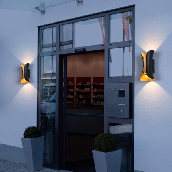 Curved LED Up and Down Lighting Waterproof Modern Outdoor Wall Lights - Image 2